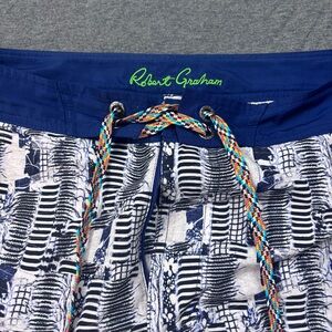 Robert Graham Navy and White Hybrid Swim Shorts